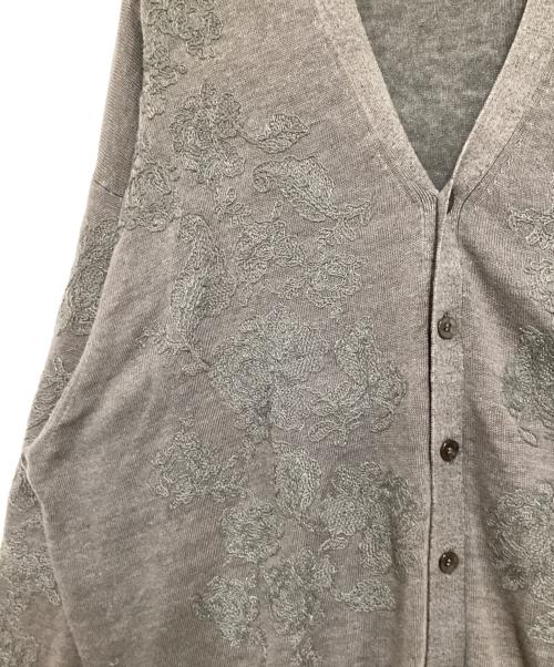 LAD MUSICIAN（ラッドミュージシャン）LAD MUSICIAN (ラッドミュージシャン) フラワー刺繍 ニットカーディガン グレー サイズ:44の古着・服飾アイテム