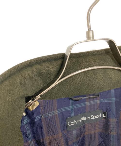 Calvin Klein Sports（カルバンクラインスポーツ）Calvin Klein Sports (カルバンクラインスポーツ) スタンドカラーウールブルゾン カーキ サイズ:Lの古着・服飾アイテム