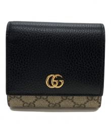 GUCCI（グッチ）の古着「GGコンパクトウォレット」｜ブラック×ベージュ