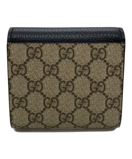 GUCCI（グッチ）GUCCI (グッチ) GGコンパクトウォレット ブラック×ベージュの古着・服飾アイテム
