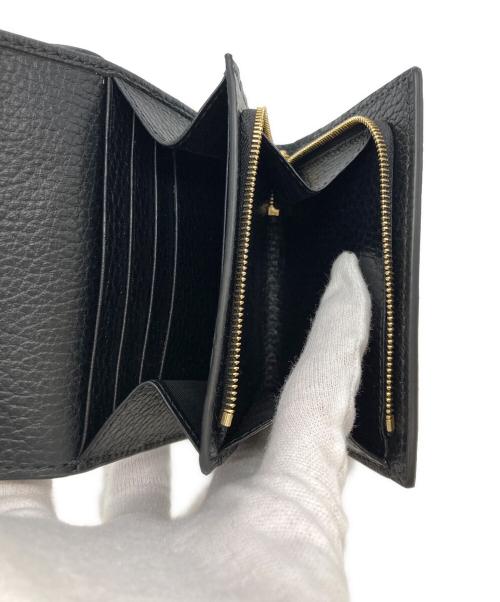 GUCCI（グッチ）GUCCI (グッチ) GGコンパクトウォレット ブラック×ベージュの古着・服飾アイテム