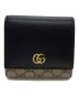 GUCCI（グッチ）の古着「GGコンパクトウォレット」｜ブラック×ベージュ