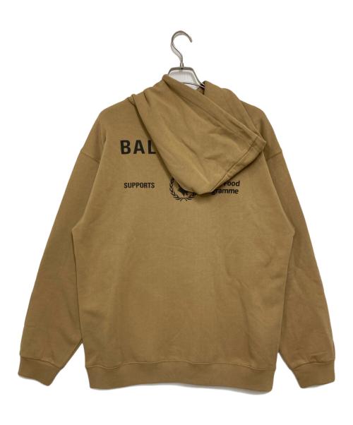 BALENCIAGA（バレンシアガ）BALENCIAGA (バレンシアガ) WFP ロゴプリントプルオーバーパーカー ブラウン サイズ:Ｓの古着・服飾アイテム