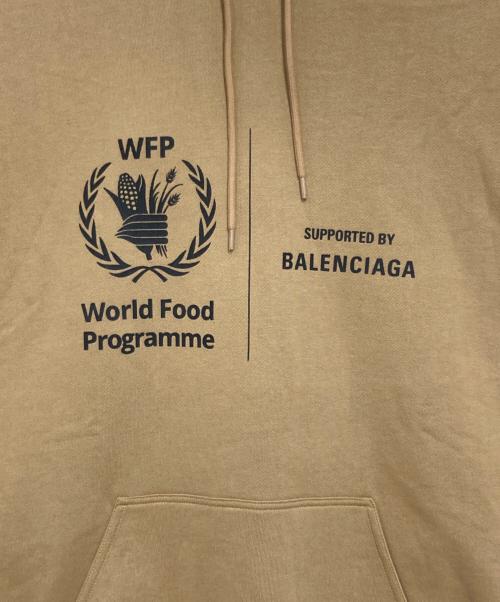 BALENCIAGA（バレンシアガ）BALENCIAGA (バレンシアガ) WFP ロゴプリントプルオーバーパーカー ブラウン サイズ:Ｓの古着・服飾アイテム