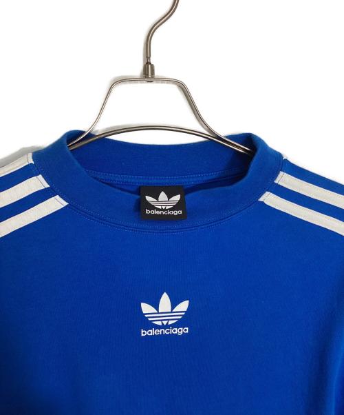 BALENCIAGA（バレンシアガ）BALENCIAGA (バレンシアガ) adidas (アディダス) ロゴプリントオーバーサイズTシャツ ブルー サイズ:Lの古着・服飾アイテム