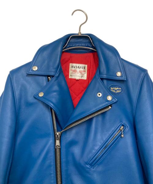 Lewis Leathers（ルイスレザース）Lewis Leathers (ルイスレザース) サイクロン レザーダブルライダースジャケット ブルー サイズ:34の古着・服飾アイテム