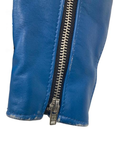 Lewis Leathers（ルイスレザース）Lewis Leathers (ルイスレザース) サイクロン レザーダブルライダースジャケット ブルー サイズ:34の古着・服飾アイテム