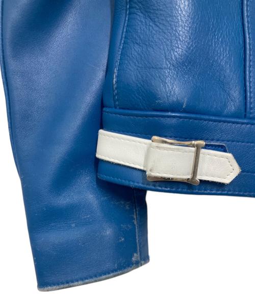 Lewis Leathers（ルイスレザース）Lewis Leathers (ルイスレザース) サイクロン レザーダブルライダースジャケット ブルー サイズ:34の古着・服飾アイテム