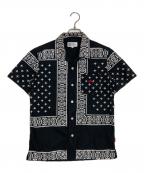 stussyステューシー）の古着「ペイズリー柄ハンソデシャツ」｜ブラック