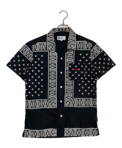 stussy（ステューシー）stussy (ステューシー) ペイズリー柄ハンソデシャツ ブラック サイズ:Ｓの古着・服飾アイテム