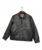 LEVI'S PReMIUMリーバイス プレミアム）の古着「BLACK TYPEⅡ TRUCKER LEATHER JACKET」｜ブラック