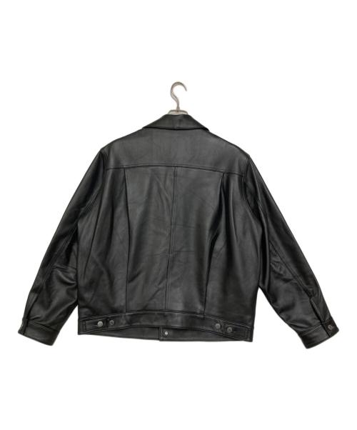 LEVI'S PReMIUM（リーバイス プレミアム）LEVI'S PReMIUM (リーバイス プレミアム) BLACK TYPEⅡ TRUCKER LEATHER JACKET ブラック サイズ:Lの古着・服飾アイテム