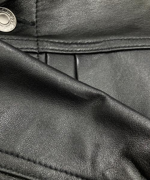 LEVI'S PReMIUM（リーバイス プレミアム）LEVI'S PReMIUM (リーバイス プレミアム) BLACK TYPEⅡ TRUCKER LEATHER JACKET ブラック サイズ:Lの古着・服飾アイテム