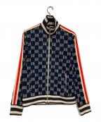 GUCCIグッチ）の古着「GGジャガードトラックジャケット」｜ネイビー
