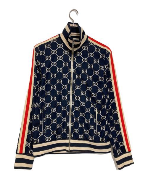 GUCCI（グッチ）GUCCI (グッチ) GGジャガードトラックジャケット ネイビー サイズ:Mの古着・服飾アイテム