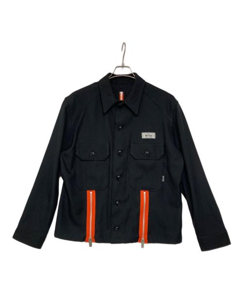 myne（マイン）myne (マイン) zip jacket shirts/ジップアップシャツジャケット ブラック サイズ:Lの古着・服飾アイテム