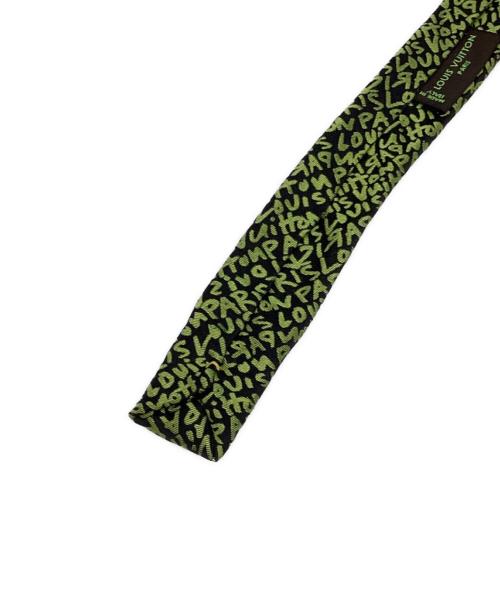 LOUIS VUITTON（ルイ ヴィトン）LOUIS VUITTON (ルイ ヴィトン) STEPHEN SPROUSE (スティーブン・スプルース) シルクナロータイ ブラック×イエロー サイズ:表記無しの古着・服飾アイテム