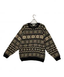 L.L.Bean（エルエルビーン）の古着「80sフェアアイル ウール セーター」｜ベージュ×ブラック