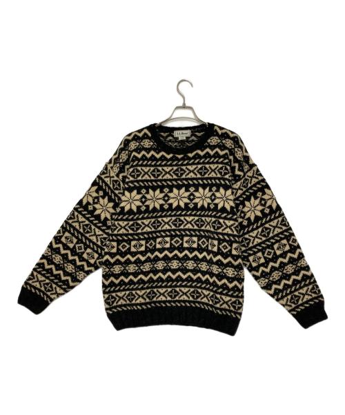 L.L.Bean（エルエルビーン）L.L.Bean (エルエルビーン) 80sフェアアイル ウール セーター ベージュ×ブラック サイズ:Mの古着・服飾アイテム