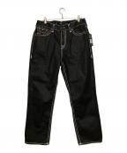 TRUE RELIGIONトゥルー レリジョン）の古着「BOBBY SUPER T COATED BAGGY JEAN 32」｜ブラック