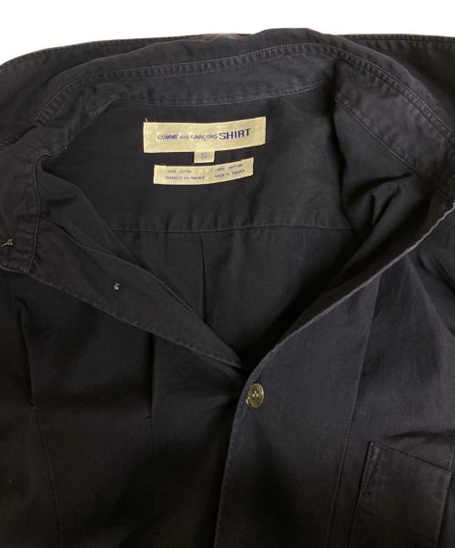 COMME des GARCONS SHIRT（コムデギャルソンシャツ）COMME des GARCONS SHIRT (コムデギャルソンシャツ) タックデザインドレスタッチワークシャツ ネイビー サイズ:Sの古着・服飾アイテム