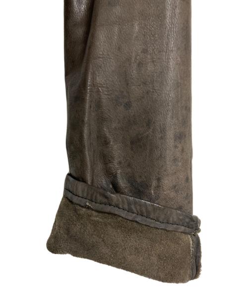 ISAMU KATAYAMA BACKLASH（イサムカタヤマ・バックラッシュ）ISAMU KATAYAMA BACKLASH (イサムカタヤマ・バックラッシュ) 製品染め キップレザー シングルライダースジャケット ブラウン サイズ:2の古着・服飾アイテム