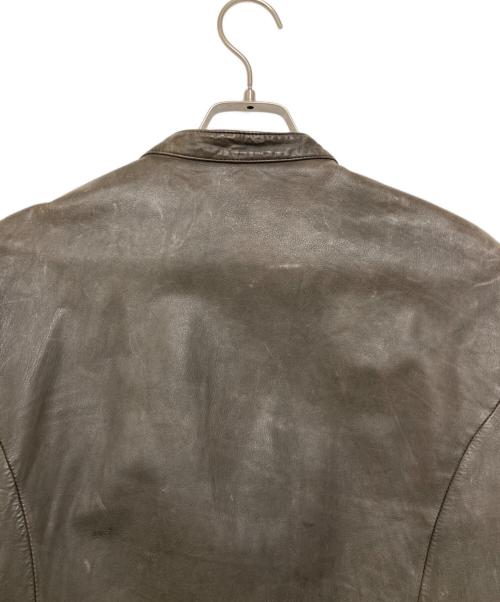 ISAMU KATAYAMA BACKLASH（イサムカタヤマ・バックラッシュ）ISAMU KATAYAMA BACKLASH (イサムカタヤマ・バックラッシュ) 製品染め キップレザー シングルライダースジャケット ブラウン サイズ:2の古着・服飾アイテム