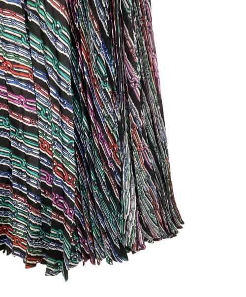 TOMORROWLAND .B（トゥモローランド ビー）TOMORROWLAND .B (トゥモローランド ビー) シルクツイル チェーンプリント プリーツスカート マルチカラー サイズ:36の古着・服飾アイテム