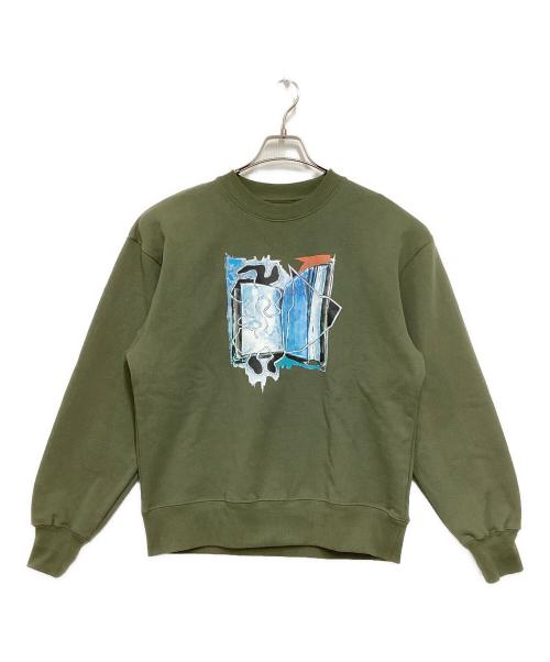 BEAMS T（ビームス ティー）BEAMS T (ビームス ティー) Yohei Yasumitsu / Crewneck Sweatshirt2 グリーン サイズ:Sの古着・服飾アイテム