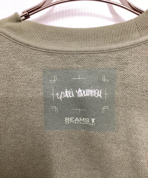 BEAMS T（ビームス ティー）BEAMS T (ビームス ティー) Yohei Yasumitsu / Crewneck Sweatshirt2 グリーン サイズ:Sの古着・服飾アイテム