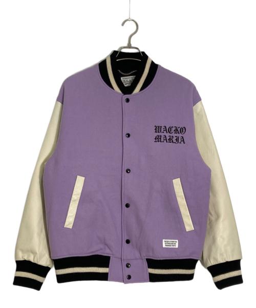 WACKO MARIA（ワコマリア）WACKO MARIA (ワコマリア) LEATHER VARSITY JACKET TYPE 3 パープル サイズ:Ｓの古着・服飾アイテム