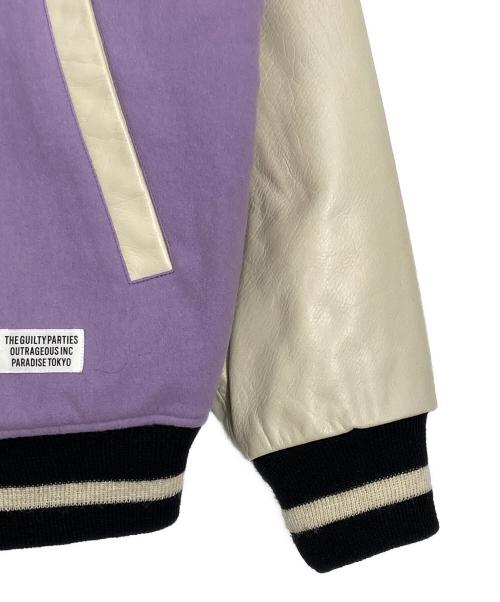 WACKO MARIA（ワコマリア）WACKO MARIA (ワコマリア) LEATHER VARSITY JACKET TYPE 3 パープル サイズ:Ｓの古着・服飾アイテム