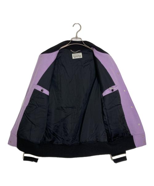 WACKO MARIA（ワコマリア）WACKO MARIA (ワコマリア) LEATHER VARSITY JACKET TYPE 3 パープル サイズ:Ｓの古着・服飾アイテム