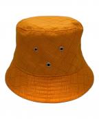BOTTEGA VENETAボッテガベネタ）の古着「イントレチャートジャガードナイロンバケットハット」｜オレンジ