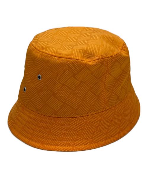 BOTTEGA VENETA（ボッテガベネタ）BOTTEGA VENETA (ボッテガベネタ) イントレチャートジャガードナイロンバケットハット オレンジの古着・服飾アイテム