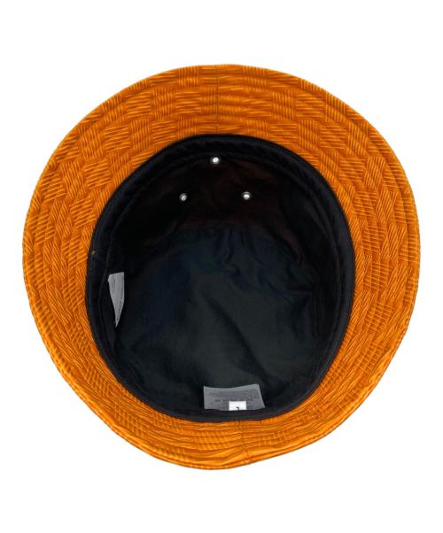 BOTTEGA VENETA（ボッテガベネタ）BOTTEGA VENETA (ボッテガベネタ) イントレチャートジャガードナイロンバケットハット オレンジの古着・服飾アイテム