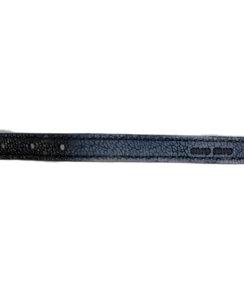 MIU MIU（ミュウミュウ）MIU MIU (ミュウミュウ) レザーブレスレット ブラック サイズ:不明の古着・服飾アイテム