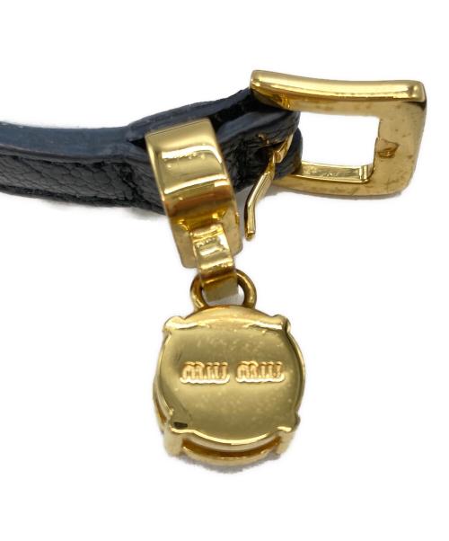 MIU MIU（ミュウミュウ）MIU MIU (ミュウミュウ) レザーブレスレット ブラック サイズ:不明の古着・服飾アイテム