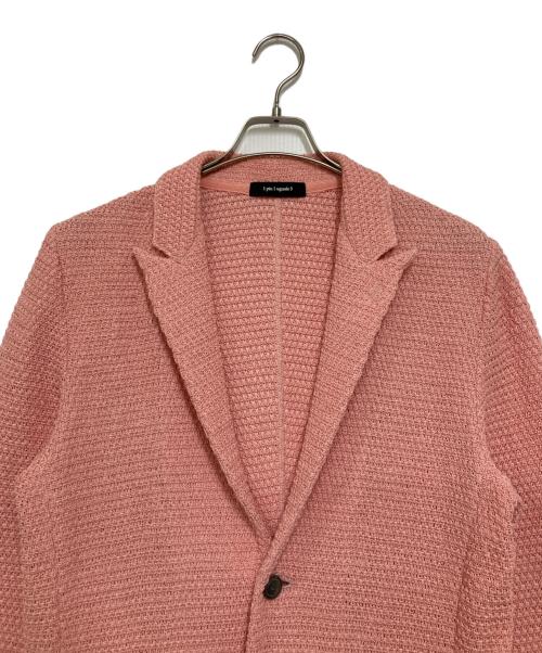 1piu1uguale3（ウノピュウノウグァーレトレ）1piu1uguale3 (ウノピュウノウグァーレトレ) 鹿の子編みニットジャケット ピンク サイズ:42の古着・服飾アイテム