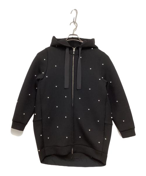 CHESTY（チェスティ）CHESTY (チェスティ) THE HANY (ザハニー) パール装飾ボンディングパーカー ブラック サイズ:1の古着・服飾アイテム