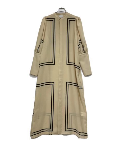 HYKE（ハイク）HYKE (ハイク) PRINTED BALLOON SLEEVE DRESS イエロー サイズ:2の古着・服飾アイテム