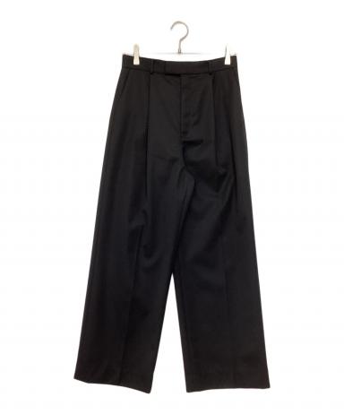 中古・古着通販】ATON (エイトン) ウールギャバジンタックワイドパンツ