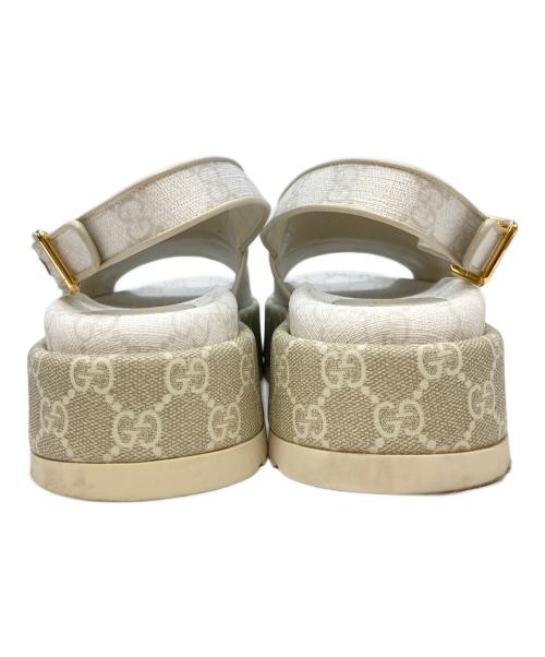 GUCCI（グッチ）GUCCI (グッチ) GGプラットフォームサンダル ホワイト サイズ:38 1/2の古着・服飾アイテム