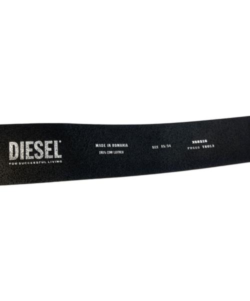 DIESEL（ディーゼル）DIESEL (ディーゼル) ロゴバックルレザーベルト ブラックの古着・服飾アイテム