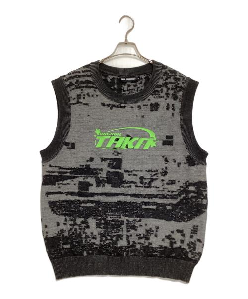 taka original（タカ オリジナル）taka original (タカ オリジナル) ニットベスト グレー サイズ:Lの古着・服飾アイテム