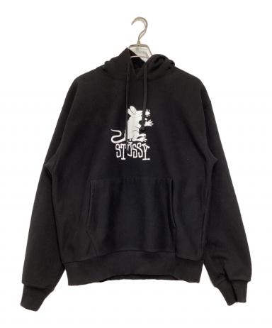 STUSSY Rat Hoodie パーカー 中古・古着通販】stussy (ステューシー) RAT HOODIE ブラック サイズ:M