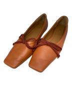 Pippichicピッピシック）の古着「スクエアバレエシューズ」｜ブラウン