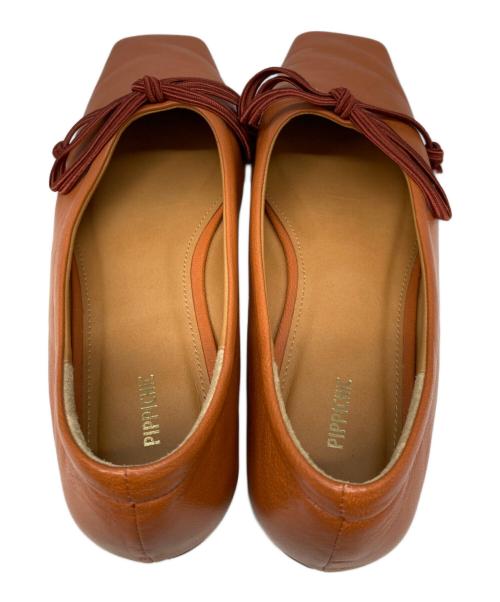 Pippichic（ピッピシック）Pippichic (ピッピシック) スクエアバレエシューズ ブラウン サイズ:37 1/2の古着・服飾アイテム