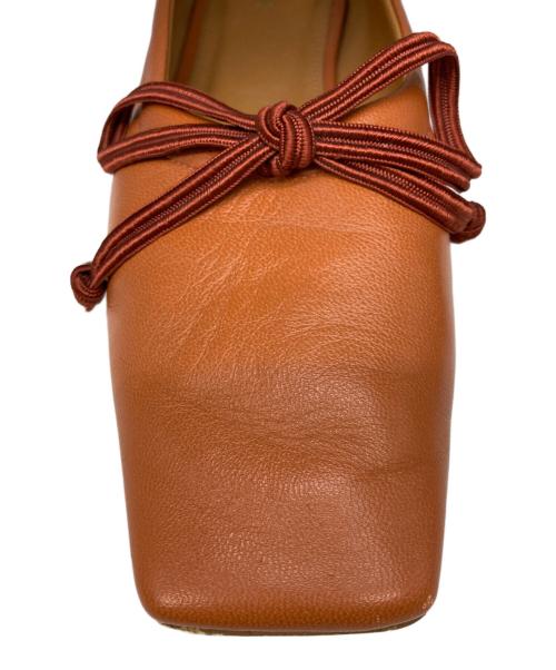 Pippichic（ピッピシック）Pippichic (ピッピシック) スクエアバレエシューズ ブラウン サイズ:37 1/2の古着・服飾アイテム