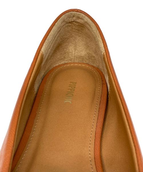 Pippichic（ピッピシック）Pippichic (ピッピシック) スクエアバレエシューズ ブラウン サイズ:37 1/2の古着・服飾アイテム